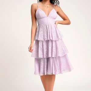 Lulu's Endless Romance Lavender Ruffled Midi Dress